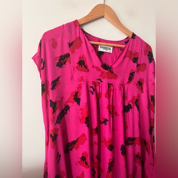 Essentiel Antwerp Hot Pink and Black Mini Dress - Picture 2 of 7